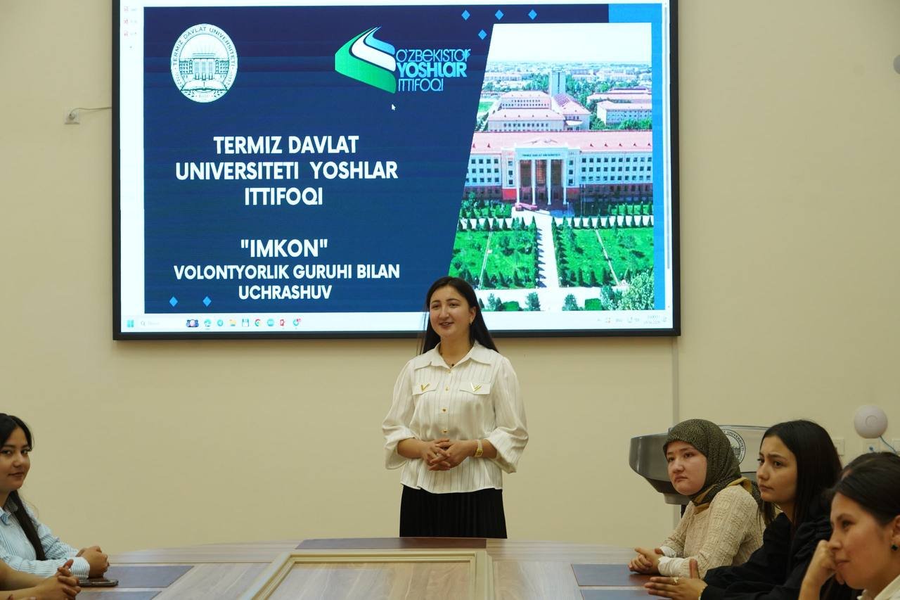 Termiz davlat universiteti Yoshlar ittifoqi boshlang‘ich tashkiloti qoshida faoliyat yuritayotgan “Imkon” inklyuziv volontyorlik guruhi