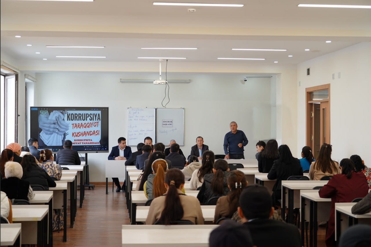 TerDU magistr talabalari ishtirokida ham “Korrupsiya taraqqiyot kushandasi” mavzusida davra suhbati tashkil etildi.