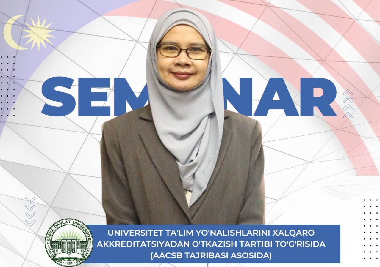 TerDUda Malayziyaning Utara universiteti (QS 491, THE 401-500) prorektori bilan maxsus seminar-trening tashkil etiladi.